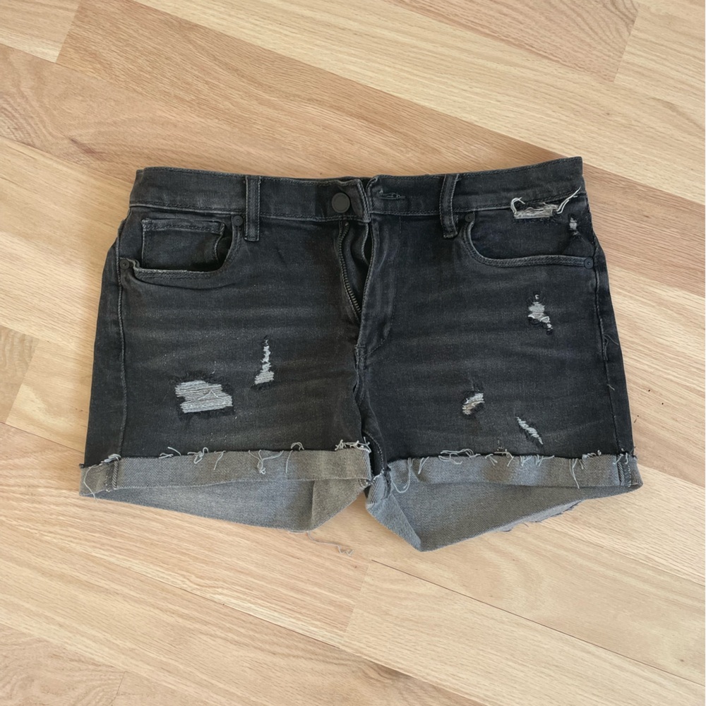 Blank NYC Charcoal Distressed Jean Shorts Women’s - Black size 28 LIKE NEW